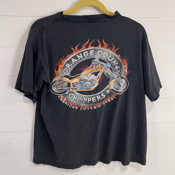 Orange County Choppers Y2K Faded Black Biker T-shirt men's size Medium - Picture 7 of 8